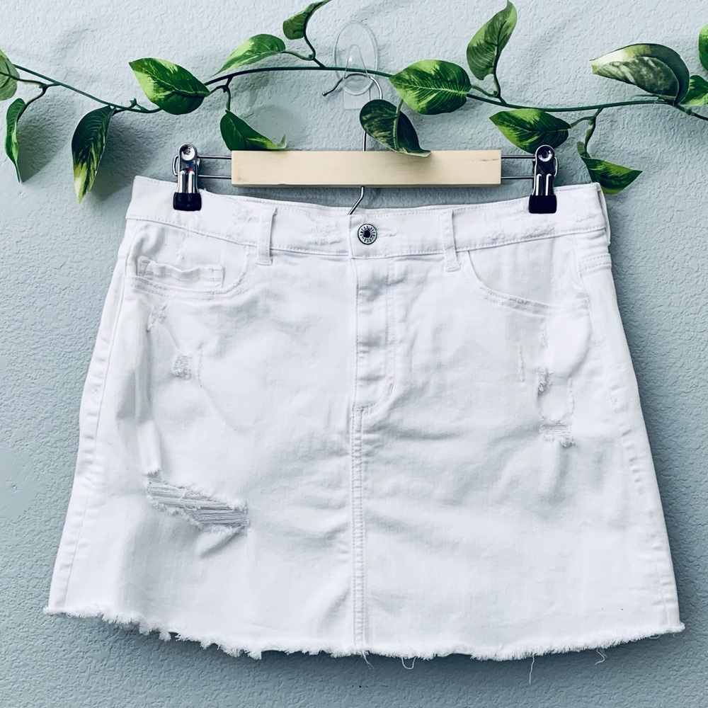 Sneak peek denim mini skirt